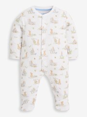 JoJo Maman Bébé Blue 3-Piece Peter Rabbit Sleepsuit, Jacket & Hat Set - Image 3 of 8