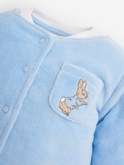 JoJo Maman Bébé Blue 3-Piece Peter Rabbit Sleepsuit, Jacket & Hat Set - Image 6 of 8