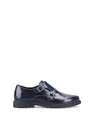 Hush Puppies Blue Verity Hi-Shine Monk Shoes - Image 1 of 3