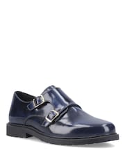 Hush Puppies Blue Verity Hi-Shine Monk Shoes - Image 2 of 3