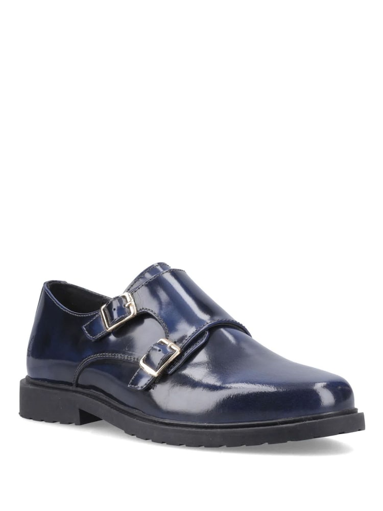 Hush Puppies Blue Verity Hi-Shine Monk Shoes - Image 2 of 3