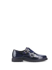 Hush Puppies Blue Verity Hi-Shine Monk Shoes - Image 4 of 6