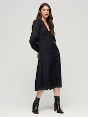 Superdry Black Lace Trim Midi Dress - Image 2 of 6