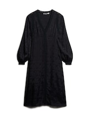 Superdry Black Lace Trim Midi Dress - Image 4 of 6