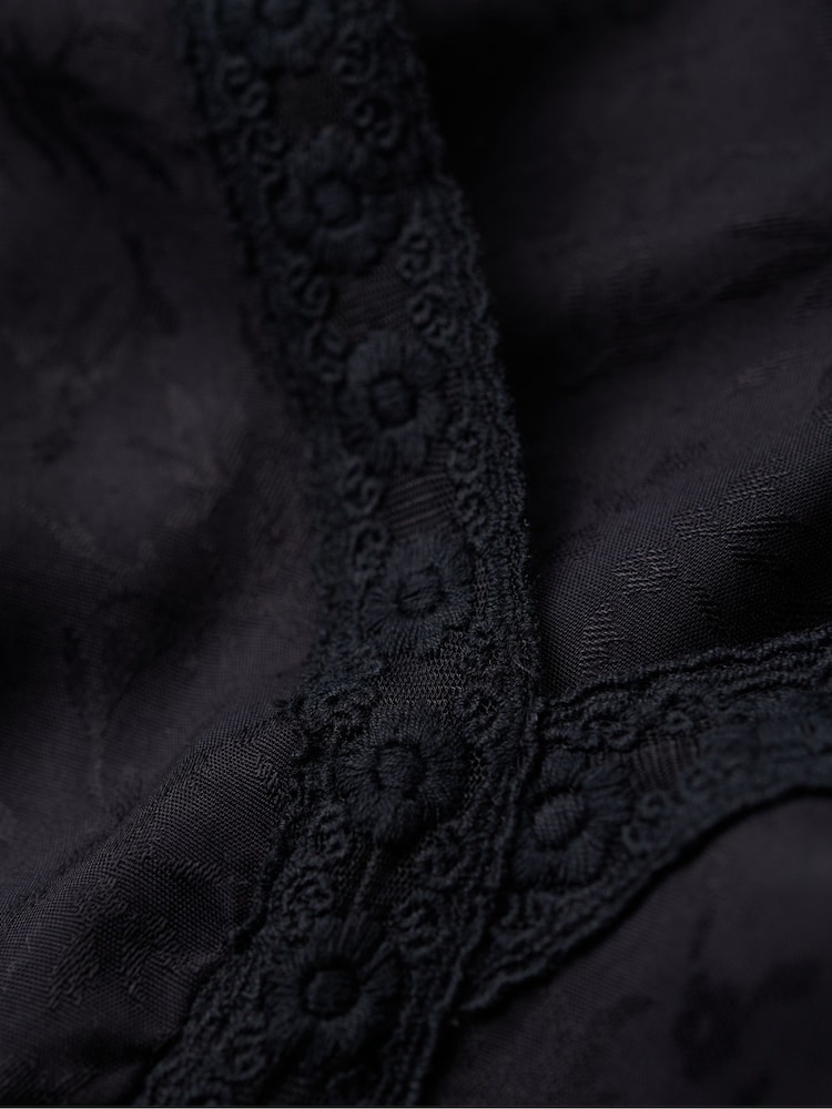 Superdry Black Lace Trim Midi Dress - Image 6 of 6