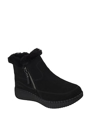 Skechers Black Wilshire BLVD Fresh Zip Ankle Boots - Image 2 of 3