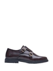 Hush Puppies Brown Verity Hi-Shine Monk Shoes - Image 3 of 6