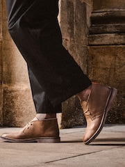 Hush Puppies Tan Brown Samuel Leather Chukka Boots - Image 1 of 6
