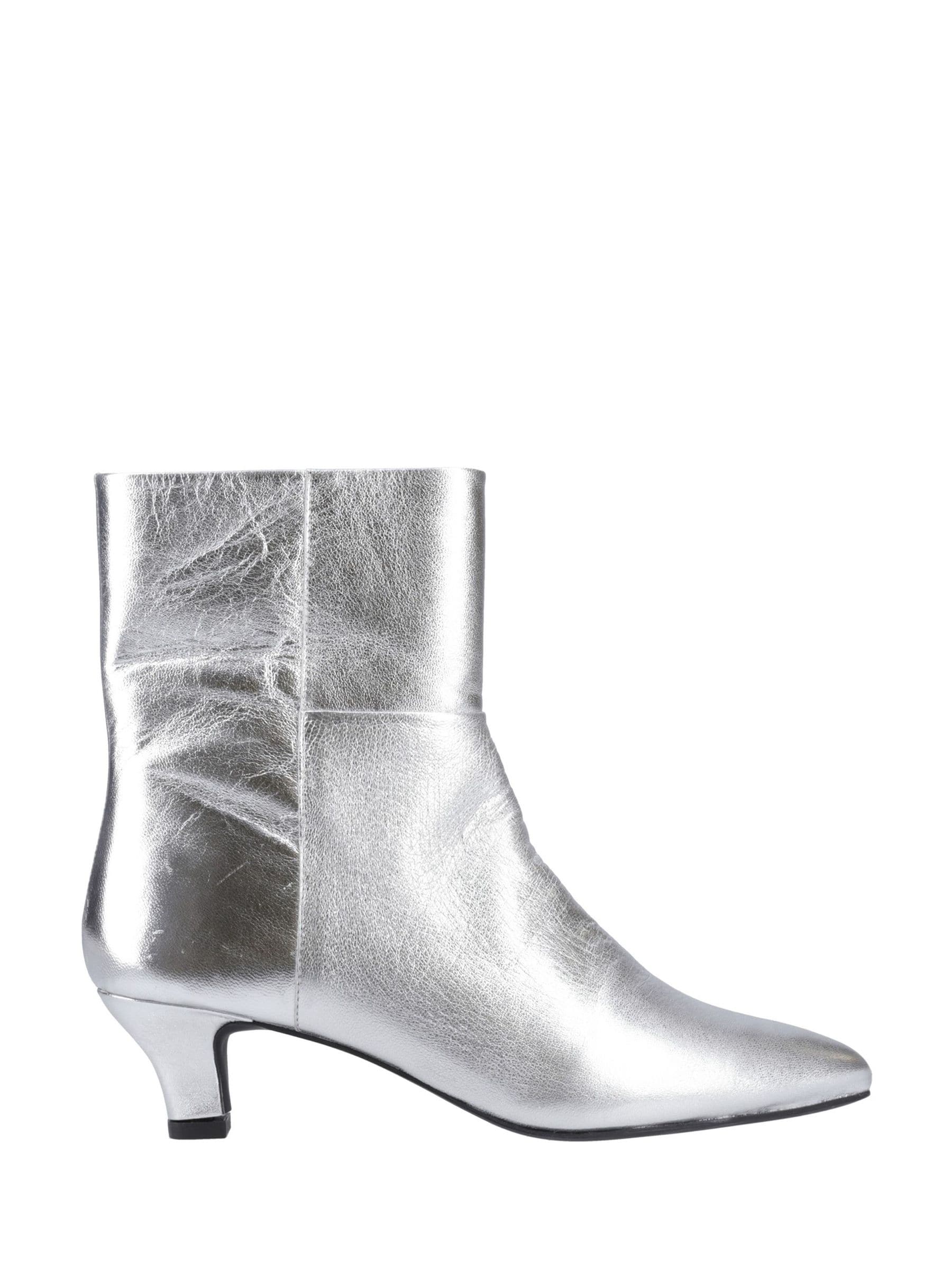 Hush Puppies Women's Silver Nahla Heel Leather Heeled Ankle Boots Uk Size 8 - Image 4