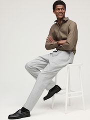 Olive Green Slim Fit Easy Care Single Cuff Shirt - Image 2 of 6