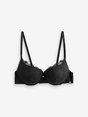 Black Super Push Up DD+ Floral Lace Bra - Image 5 of 7