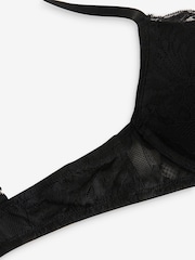Black Super Push Up DD+ Floral Lace Bra - Image 6 of 7