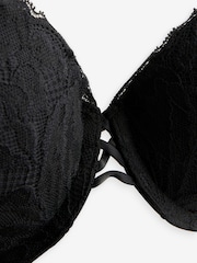Black Super Push Up DD+ Floral Lace Bra - Image 7 of 7