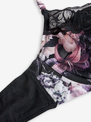 Noir - Floral Imprimé &Dentelle Soutien-gorge balconnet AE - Image 7 de 7