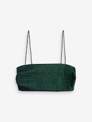 Green Sparkle Non Padded Strappy Bandeau Bra - Image 7 of 9