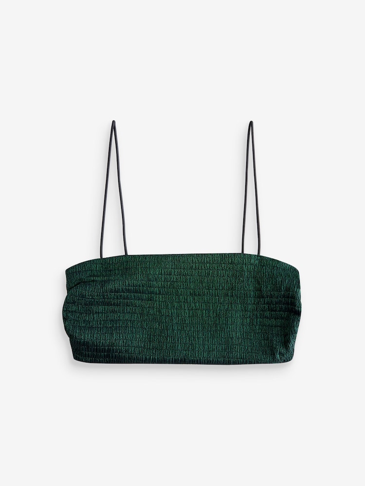 Green Sparkle Non Padded Strappy Bandeau Bra - Image 7 of 9