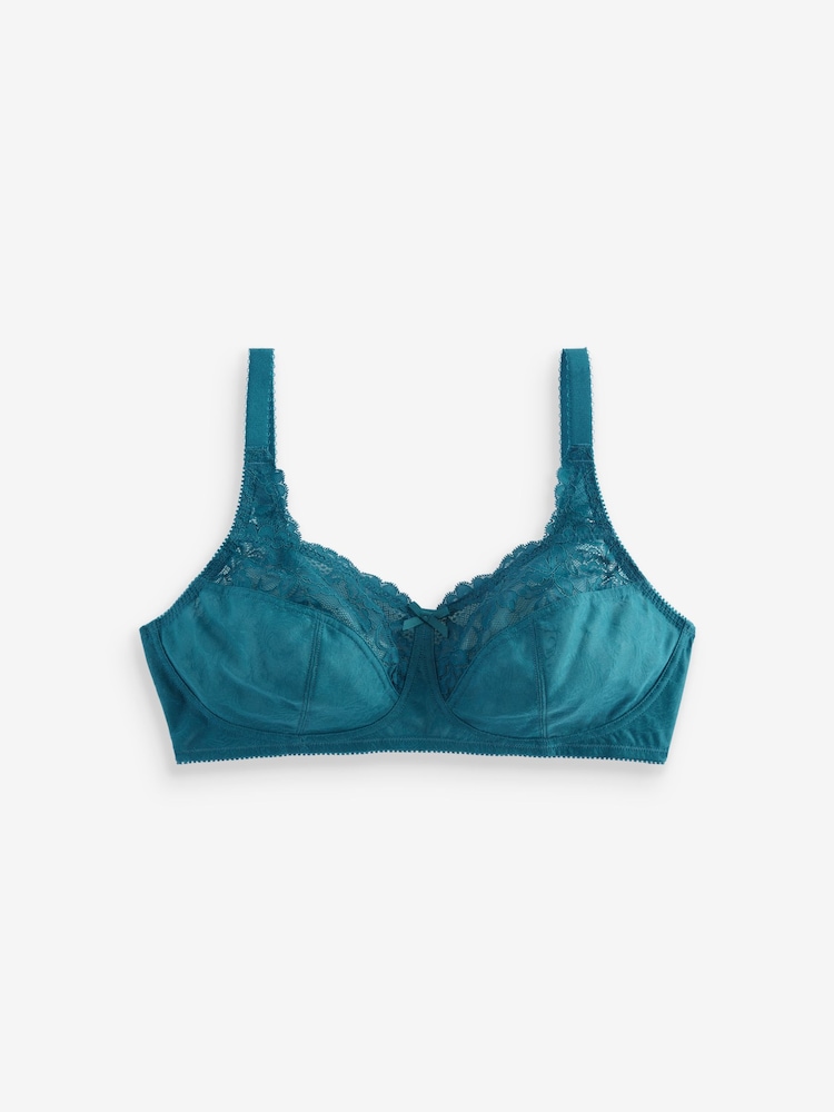 Plum Purple/Teal Blue/Light Pink Total Support Full Cup Lace Ultimate Comfort Bras B-H 3 Pack - Image 12 of 14