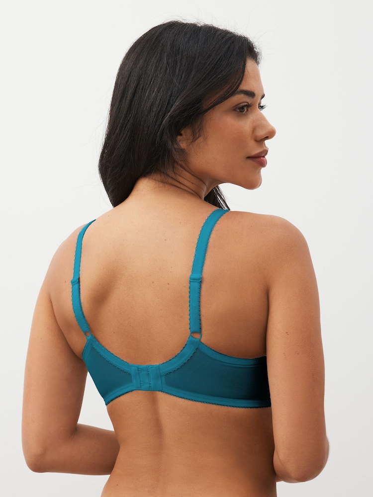 Plum Purple/Teal Blue/Light Pink Total Support Full Cup Lace Ultimate Comfort Bras B-H 3 Pack - Image 8 of 14