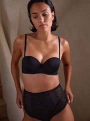 Black Floral Smoothing Selvedge Bra A-E - Image 2 of 8