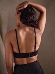 Black Floral Smoothing Selvedge Bra A-E - Image 4 of 8