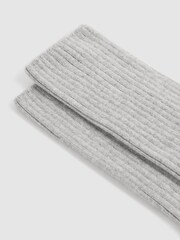 Reiss Ivory Chloe Ribbed Wool Blend Socks - Image 2 of 3