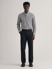 GANT Black Regular Fit Cotton Twill Chino Trousers - Image 1 of 5