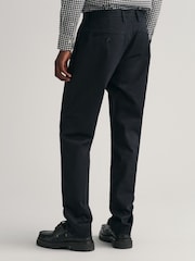 GANT Black Regular Fit Cotton Twill Chino Trousers - Image 2 of 5