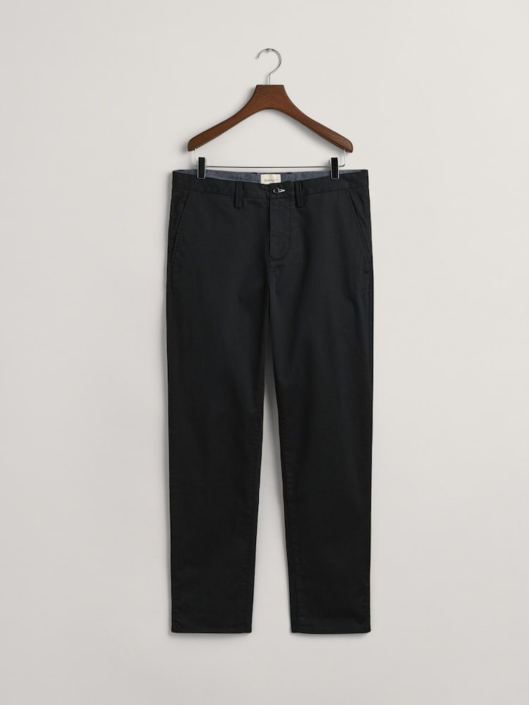 GANT Black Regular Fit Cotton Twill Chino Trousers - Image 5 of 5