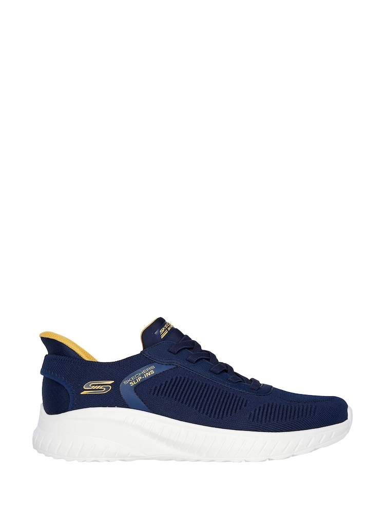 Skechers Blue Standard Fit Slip-ins Bobs Sport Squad Chaos Solid Step Trainers - Image 1 of 3 Skechers Blue Standard Fit Slip-ins Bobs Sport Squad Chaos Solid Step Trainers - Image 1 of 3