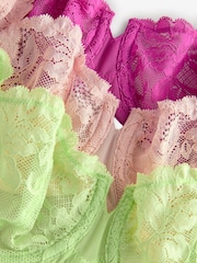 Pink/Blush/Lime Non Pad Balcony Lace Bras 3 Pack A-E - Image 11 of 12