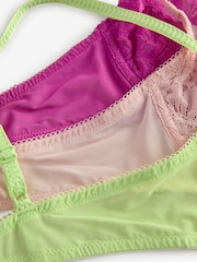 Pink/Blush/Lime Non Pad Balcony Lace Bras 3 Pack A-E - Image 12 of 12