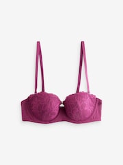 Plum Purple/Black Lace Light Pad Strapless Multiway Bras 2 Pack A-E - Image 12 of 14