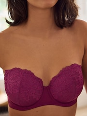 Plum Purple/Black Lace Light Pad Strapless Multiway Bras 2 Pack A-E - Image 7 of 14