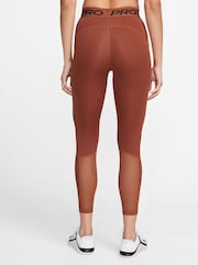 Nike Orange Pro Dri-FIT 365 Mid-Rise 7/8 Leggings with Pockets - Image 2 of 3