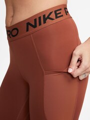 Nike Orange Pro Dri-FIT 365 Mid-Rise 7/8 Leggings with Pockets - Image 3 of 3