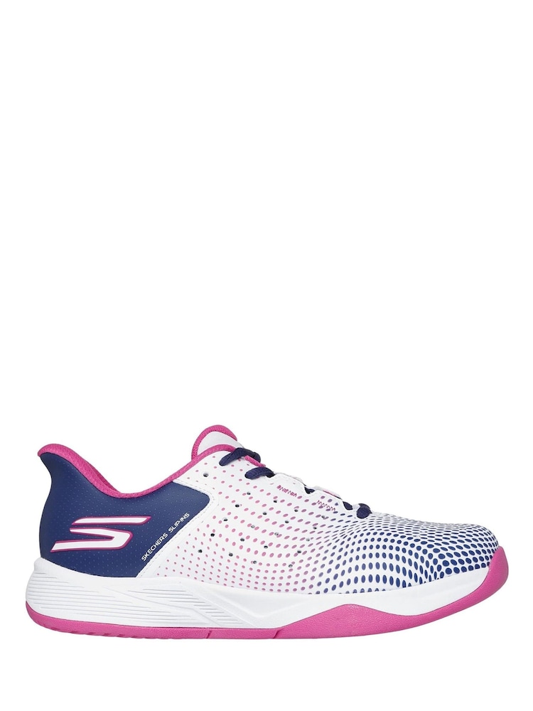 Skechers White Slip-ins Relaxed Fit Viper Court Reload Trainers - Image 1 of 3 Skechers White Slip-ins Relaxed Fit Viper Court Reload Trainers - Image 1 of 3