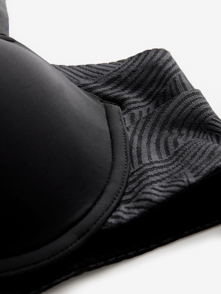 Schwarz - Microfibre & Lace Light Pad Ultimate Comfort Bra A-E - Image 6 of 8