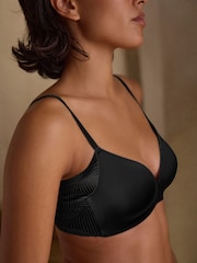 Black Pad Non Wire Microfibre & Lace Light Pad Ultimate Comfort Bra A-E - Image 3 of 7