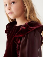 Laura Ashley Red Velvet Prom Dress - Image 8 of 15