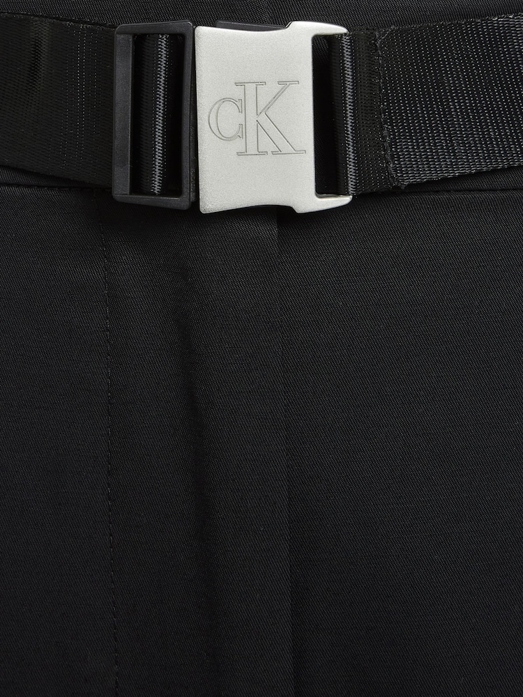 Calvin Klein Jeans High Waist Utility Wide Leg Black Trousers - Image 6 of 6