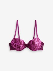 Plum Purple/Black Pad Balcony Embroidered Bras 2 Pack A-E - Image 12 of 14