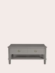 Laura Ashley Pale Charcoal Henshaw 2 Drawer Coffee Table - Image 3 of 6