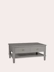 Laura Ashley Pale Charcoal Henshaw 2 Drawer Coffee Table - Image 4 of 6