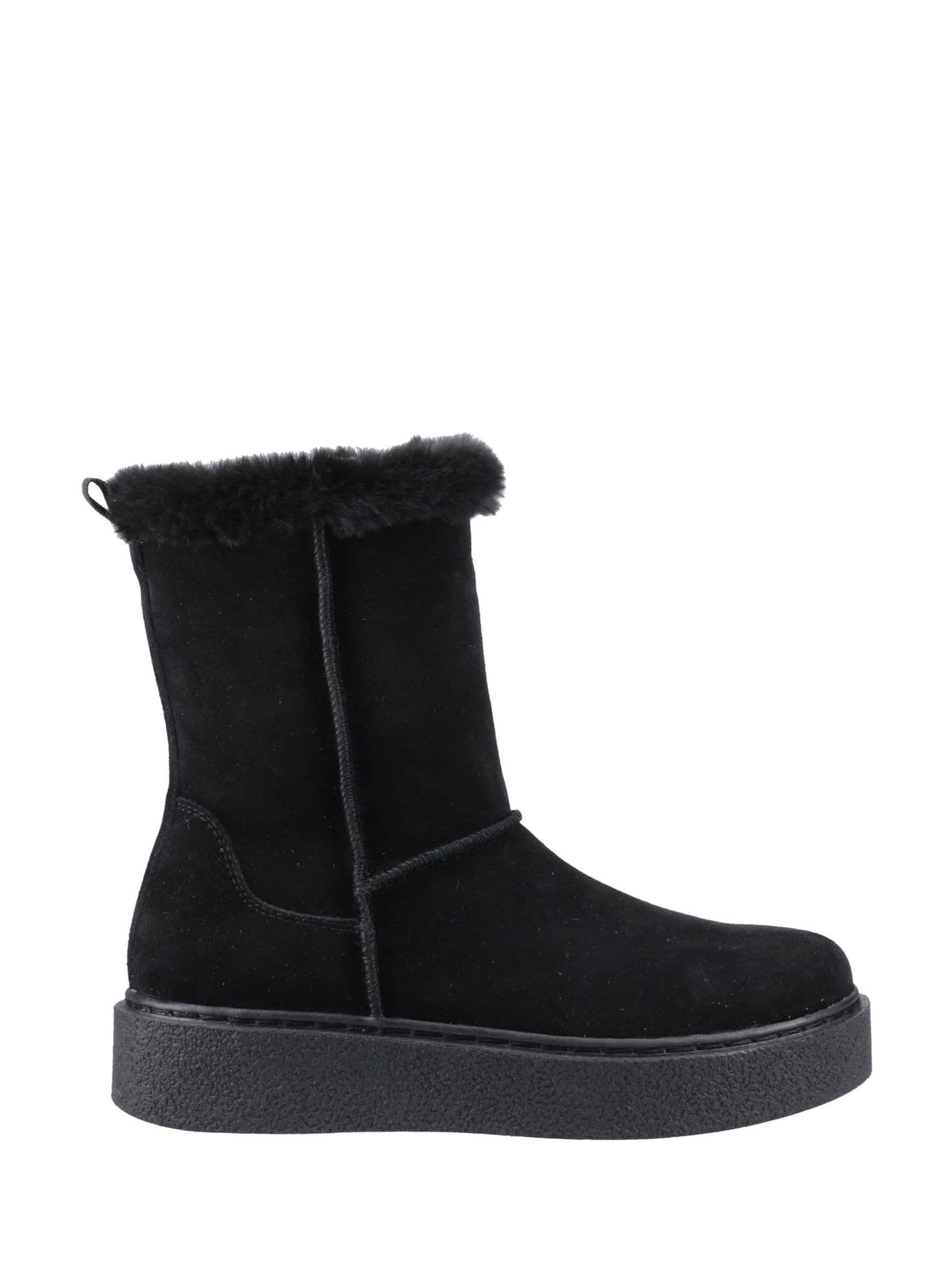 Hush Puppies Becca Mid Calf Boots for Women, Black Suede and Leather with Memory Foam, Size UK 8 - Image 5