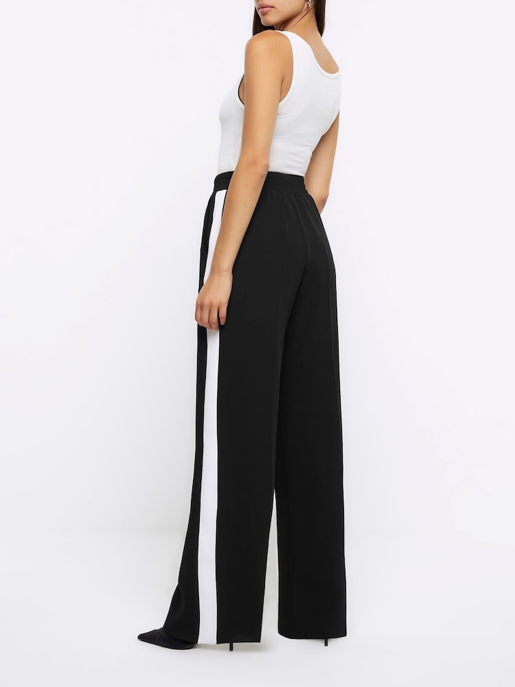 River Island Black Side Stripe Tailored Trousers - Image 2 of 5 River Island Black Side Stripe Tailored Trousers - Image 2 of 5