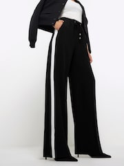 River Island Black Side Stripe Tailored Trousers - Image 3 of 5