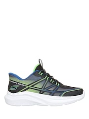 Skechers Black Microspec Velocity Grid-Shift Trainers - Image 1 of 3