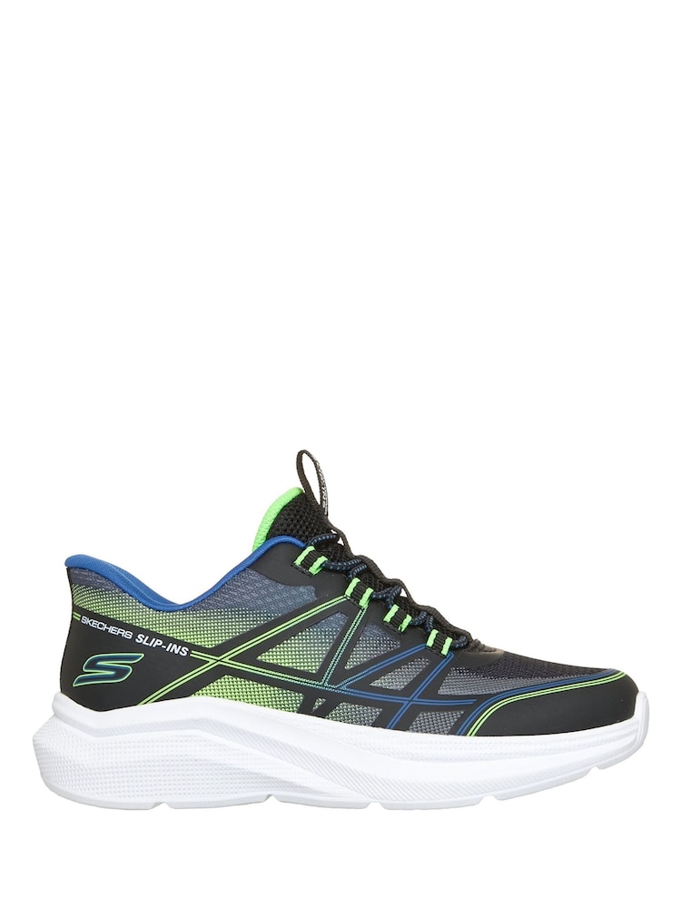 Skechers Black Microspec Velocity Grid-Shift Trainers - Image 1 of 3