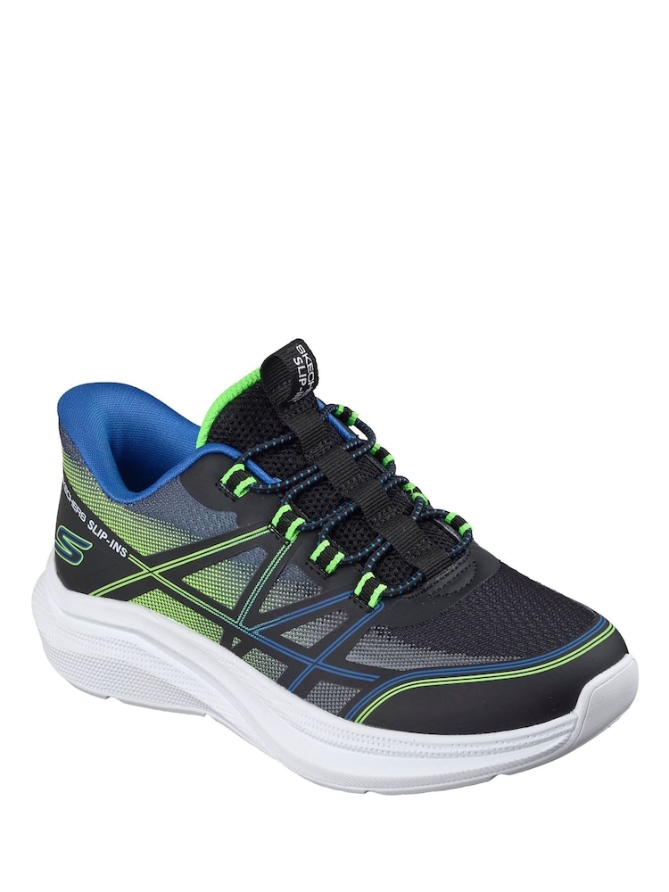 Skechers Black Microspec Velocity Grid-Shift Trainers - Image 2 of 3