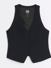 River Island Black Button Front Waistcoat - Image 5 of 6